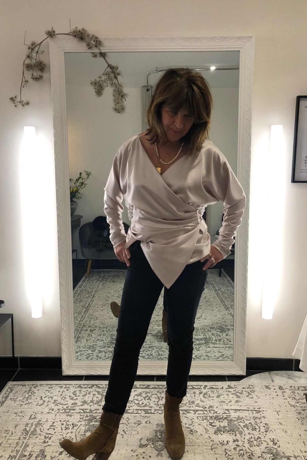 Haut femme chic en satin