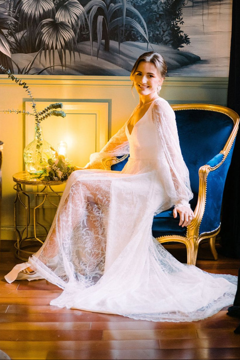 Jeanne - robe de mariée en dentelle Créatrice Christelle Vasseur