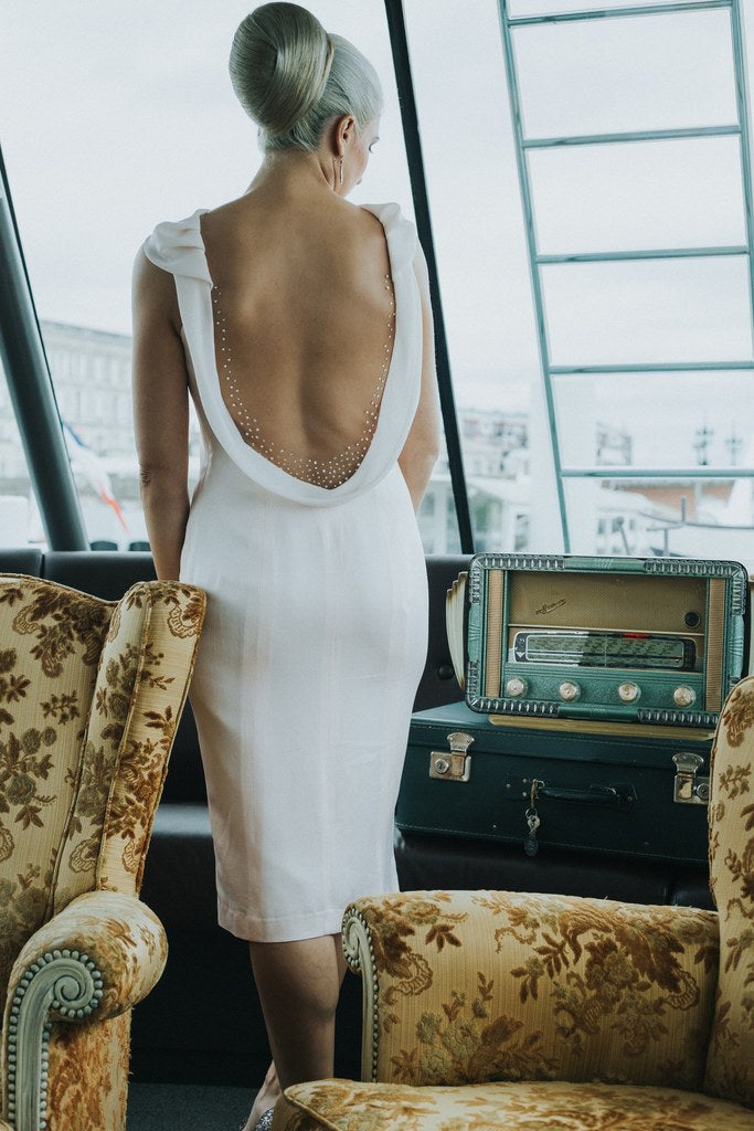 Robe en satin de cérémonie