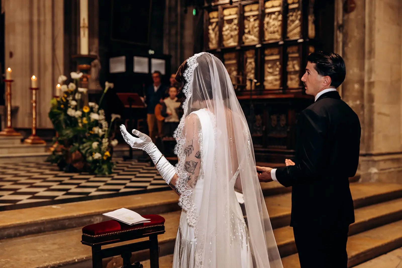 Voile de mariée élégant et chic en dentelle