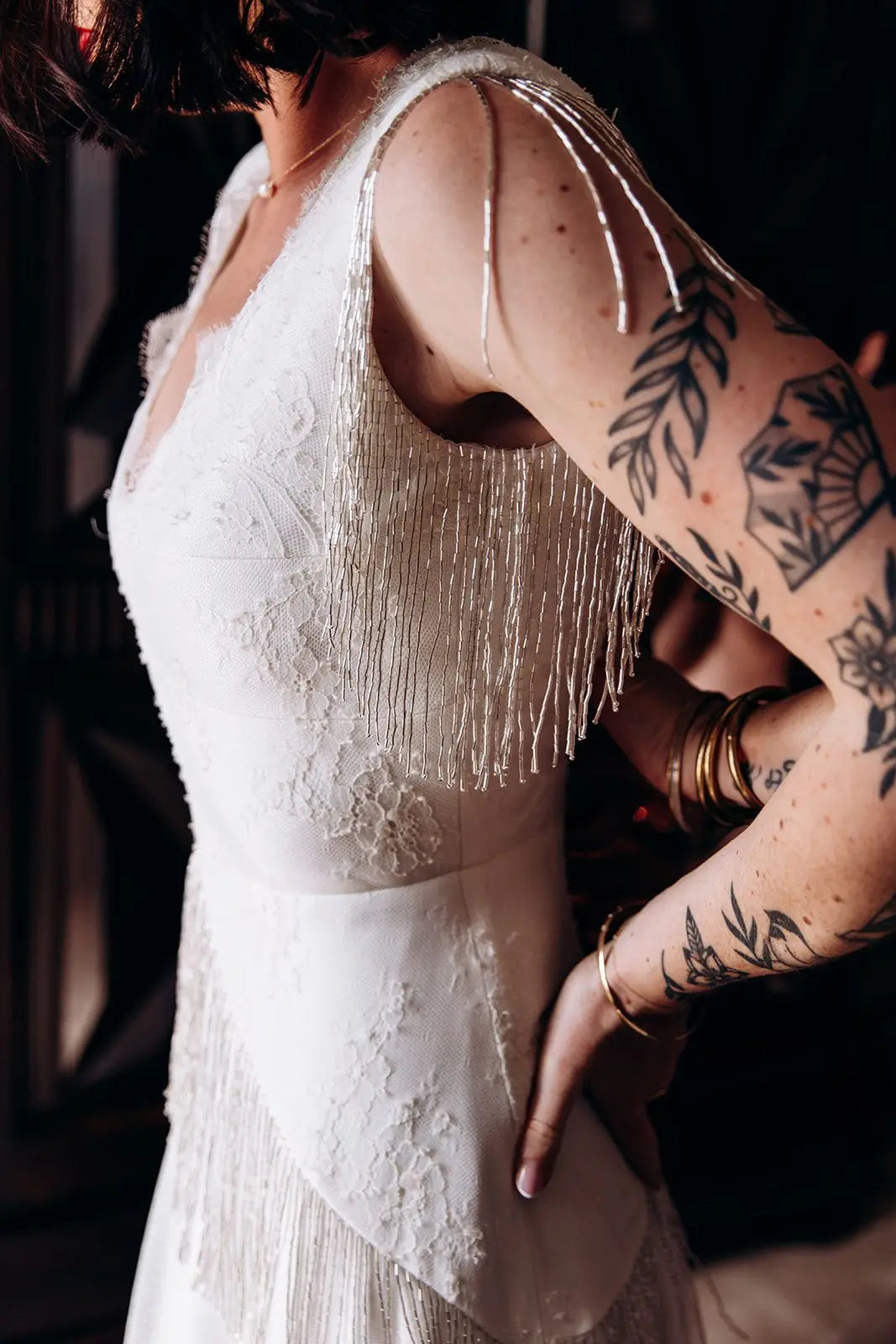 Robe de mariée perles