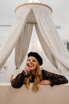 Haut chic noir en dentelle pour femme 