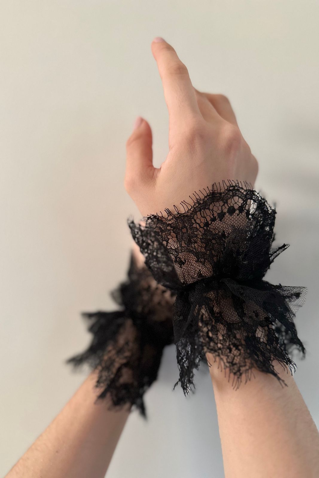Ancien Col Et Poignets En Dentelle De Soie – Années 50, Jamais Portés