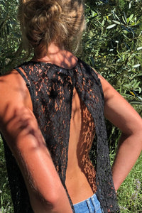 Haut chic pour femme dentelle noire