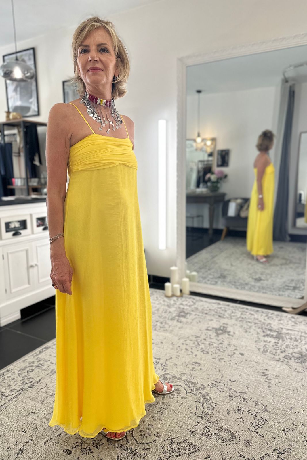 Robe de cérémonie en soie pour maman du marié
