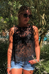 Haut chic pour femme dentelle noire