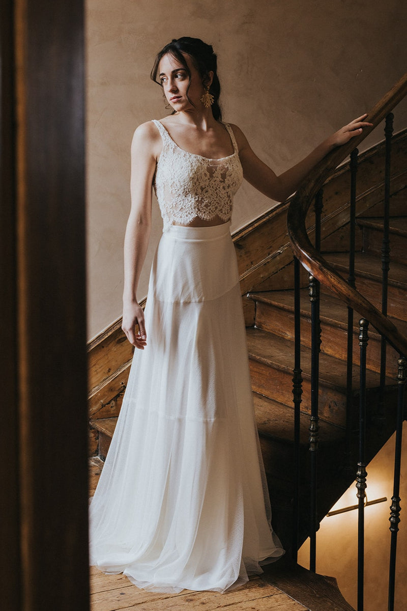 Aurore - robe de mariée deux pièces en dentelle, Christelle Vasseur