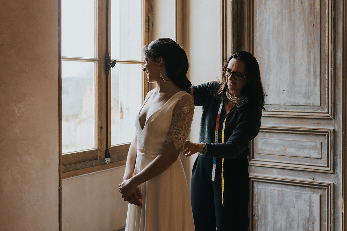 Christelle Vasseur créatrice de robes de mariée sur mesure à Bordeaux