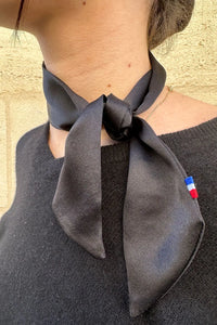 Lavallière Satin de Soie Noir Lyon