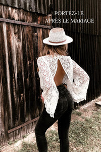 Reportez votre haut en dentelle du mariage