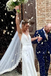VOILE DE MARIÉE EN DENTELLE DE CALAIS Christelle Vasseur Couture