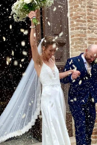VOILE DE MARIÉE EN DENTELLE DE CALAIS Christelle Vasseur Couture