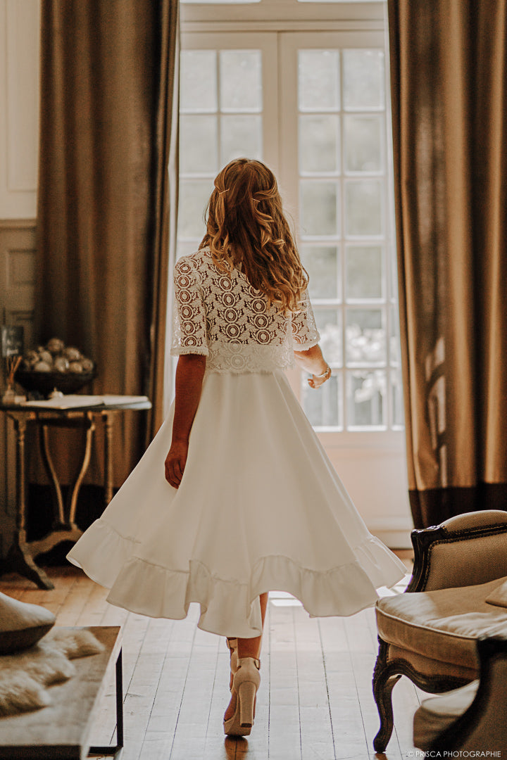 Asymmetrical skirt Carolle - Civil wedding