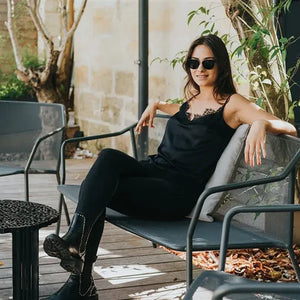 Top Lucette noir en soie