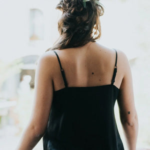 Top Lucette noir en soie