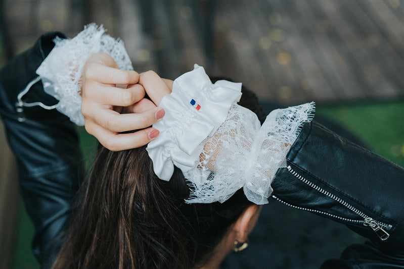 Palace and dotted Swiss cuffs