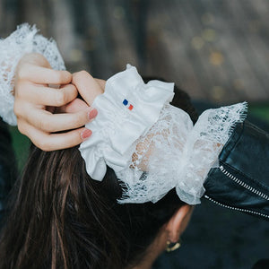 Palace and dotted Swiss cuffs