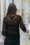 LAURIE - HAUT CHIC FEMME EN DENTELLE NOIRE DOUBLÉ Christelle Vasseur Couture